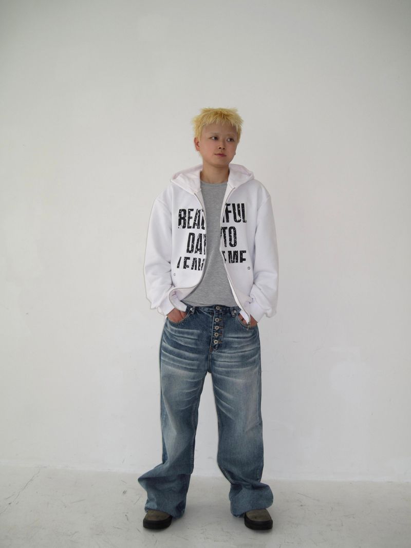 5-Button Fly Flared Denim Pants