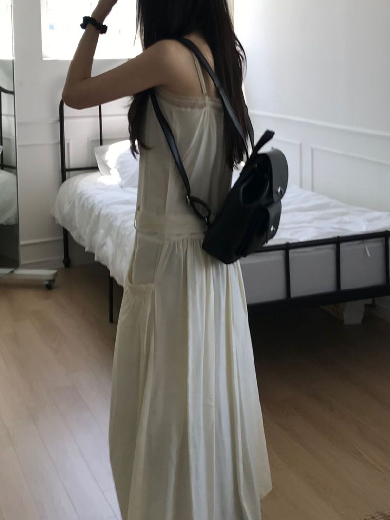 Pintuck Long Dress (2 colors)