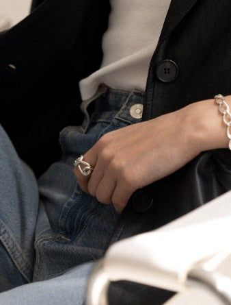 Seashells Chain Ring Silver
