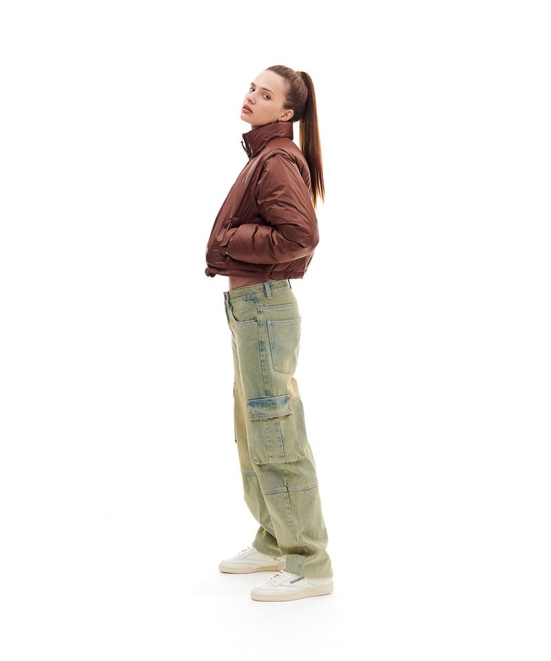 939 DETACHABLE CROP DOWN JACKET (BROWN)