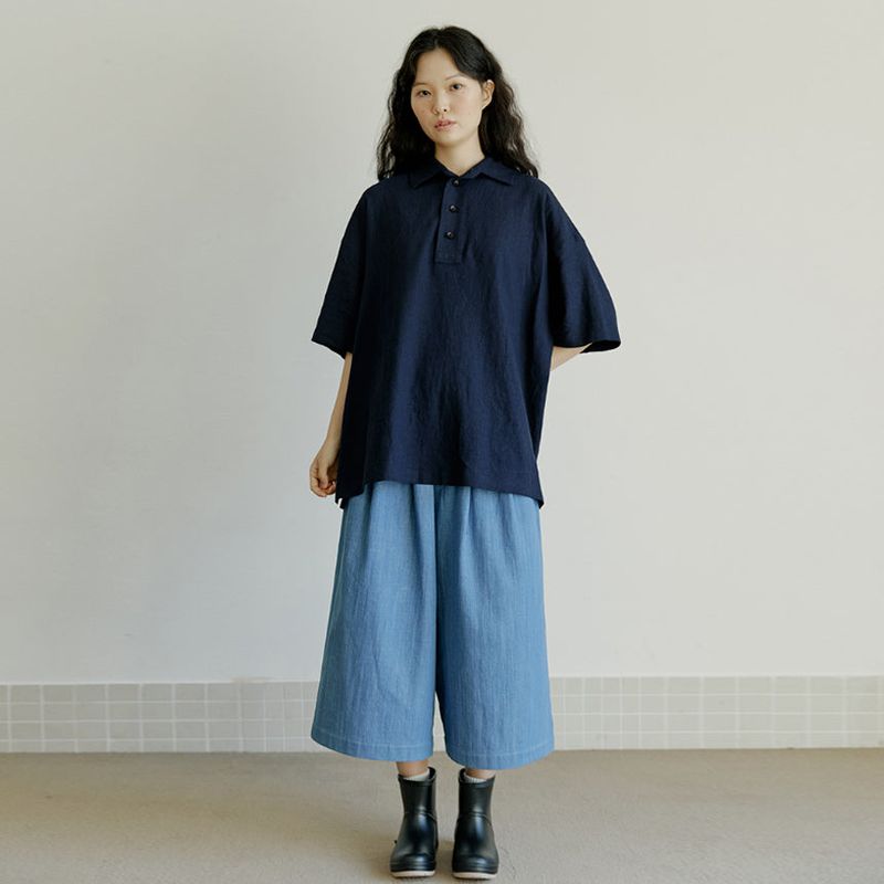 malen（マレン）の「unisex half henlyneck shirts navy（Tops）」