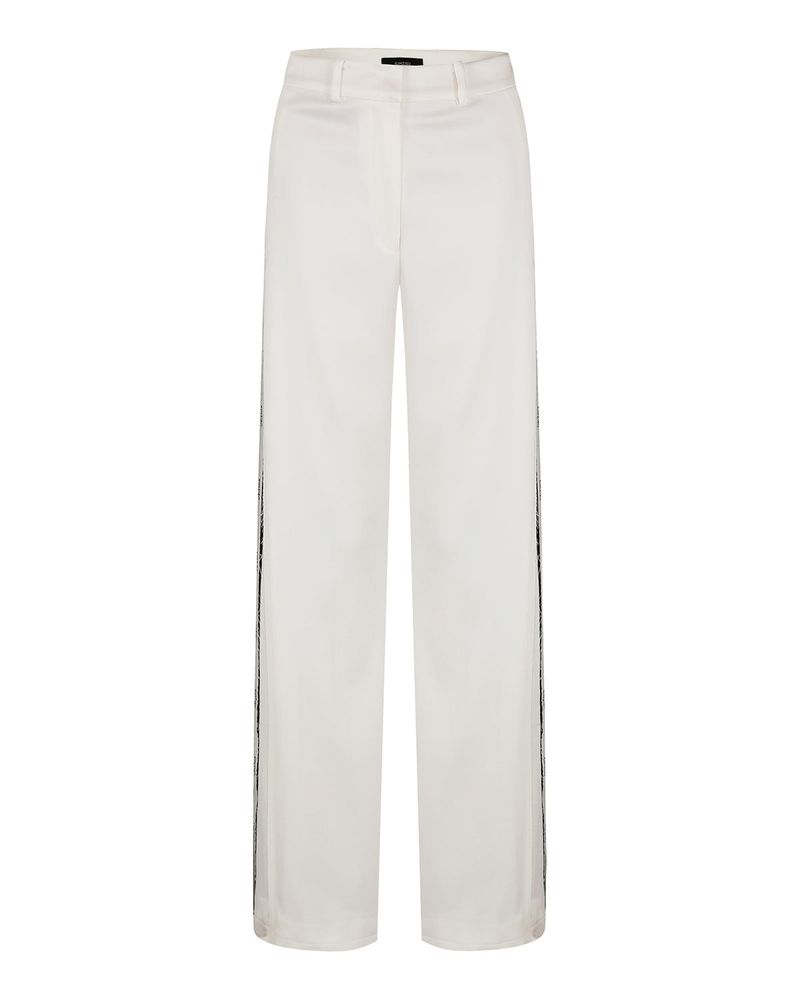 [REORDER] Pleated Logo-Tape Trousers _ White