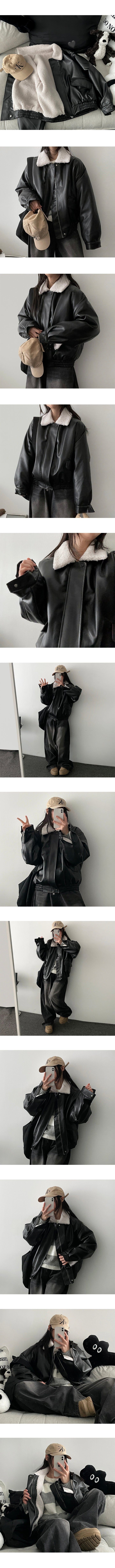 Evil Aubang Wool Collar Leather Jumper