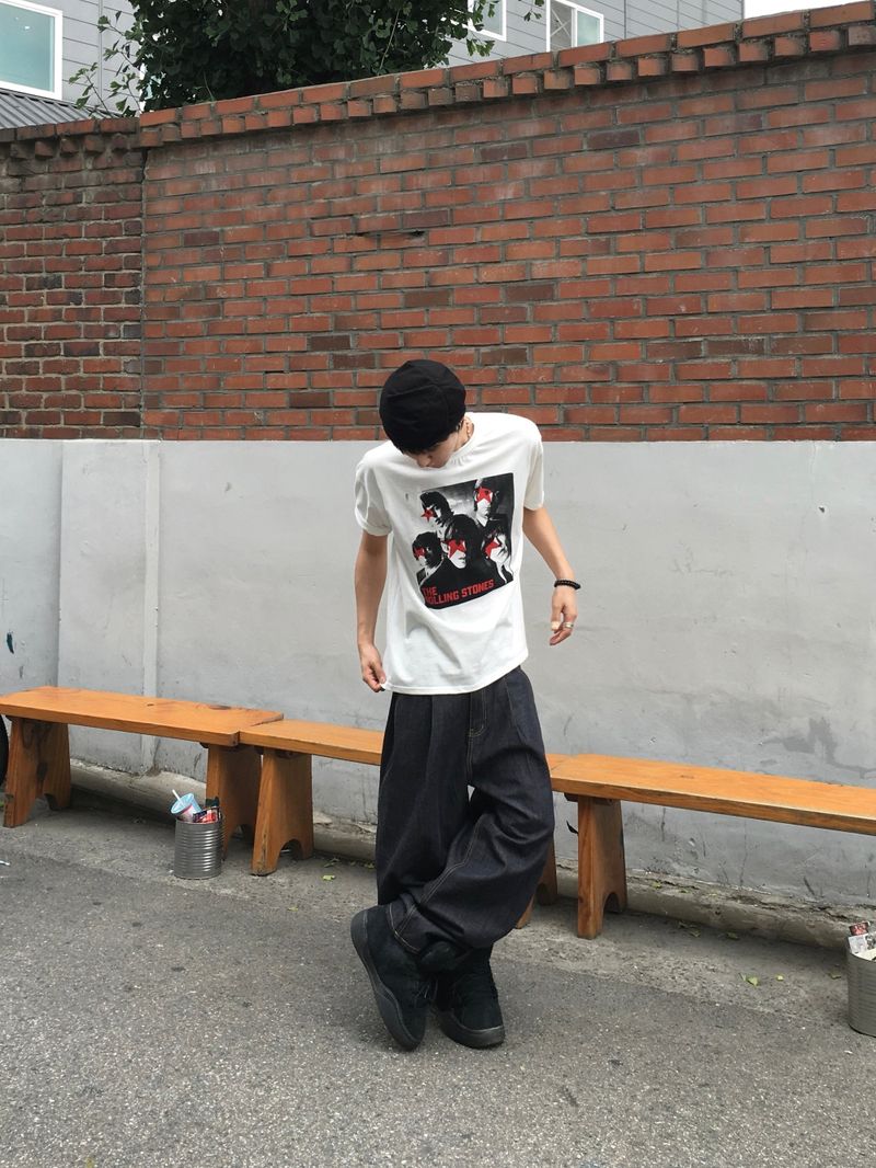 Jeff One Pleat Raw Wide Denim Pants