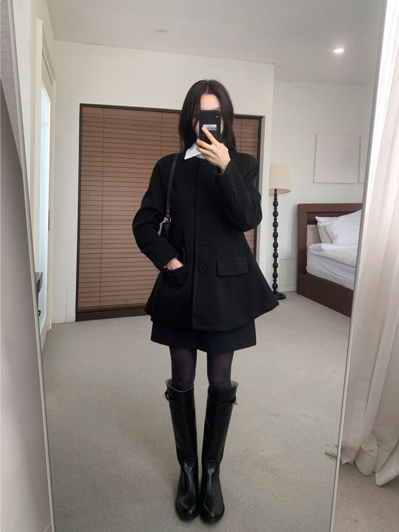 Maison Core Classic Buckle Leather Long Boots
