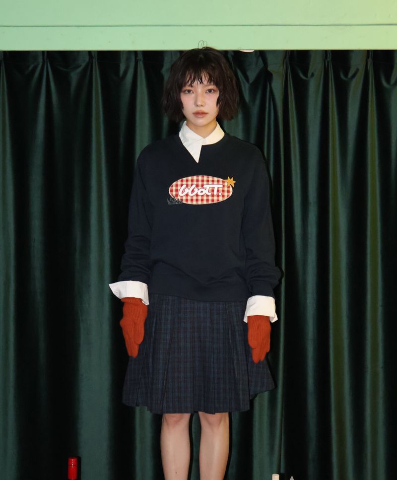 GGOTT（ゴット）の「 ヴィンテージチェック [Homecnic] ネイビースウェットシャツ（トップス）」