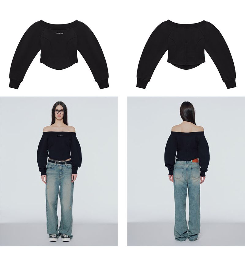 Off-the-shoulder sweatshirt