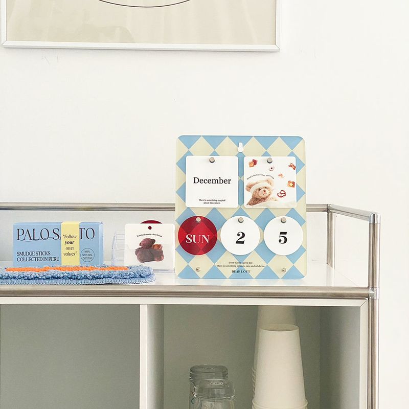 DEAR MY DAYS Perpetual Calendar - Blue Tiled