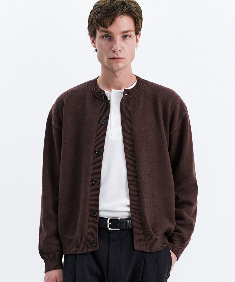 TRIP LE SENS（トリプルセンス）の「CENTRE LINE ROUND CARDIGAN_BROWN（）」