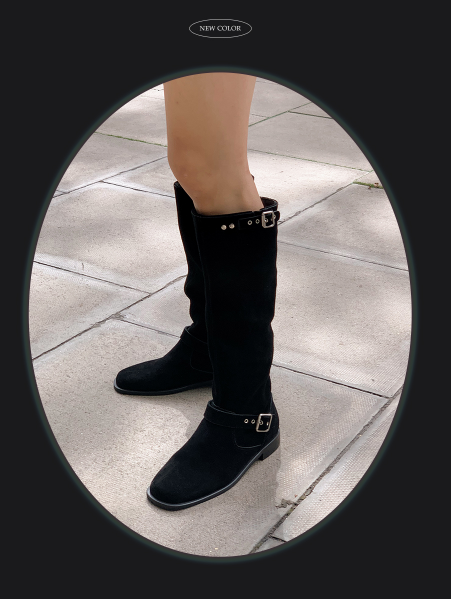 Belt Suede Long Boots