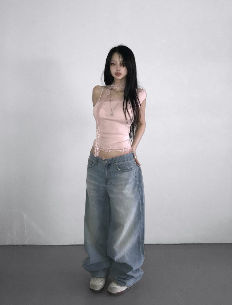 THEAIRTOWN(ザエアータウン)の「pink lingerie outfit denim pt(Pants)」
