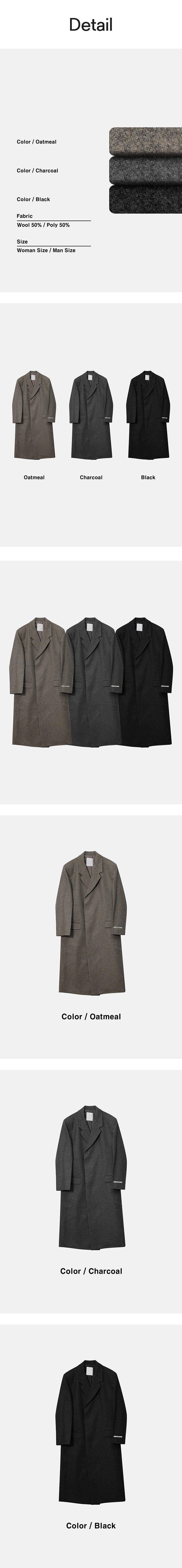 [HANDMADE] Hidden max wool coat(3color)