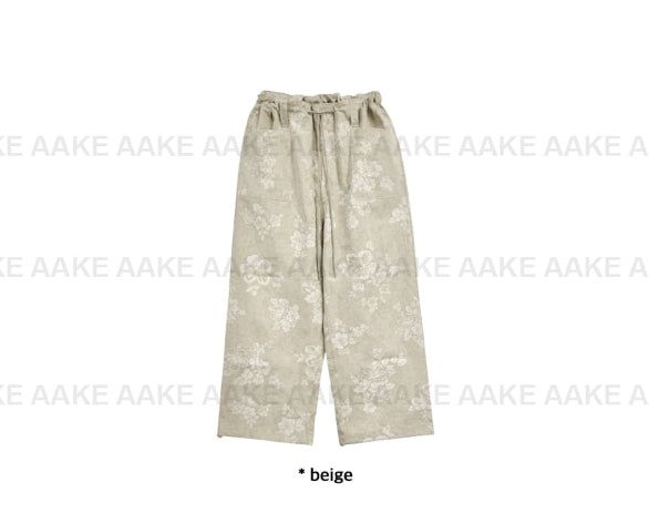 RIPSTOP FLOWER WIDE PANTS