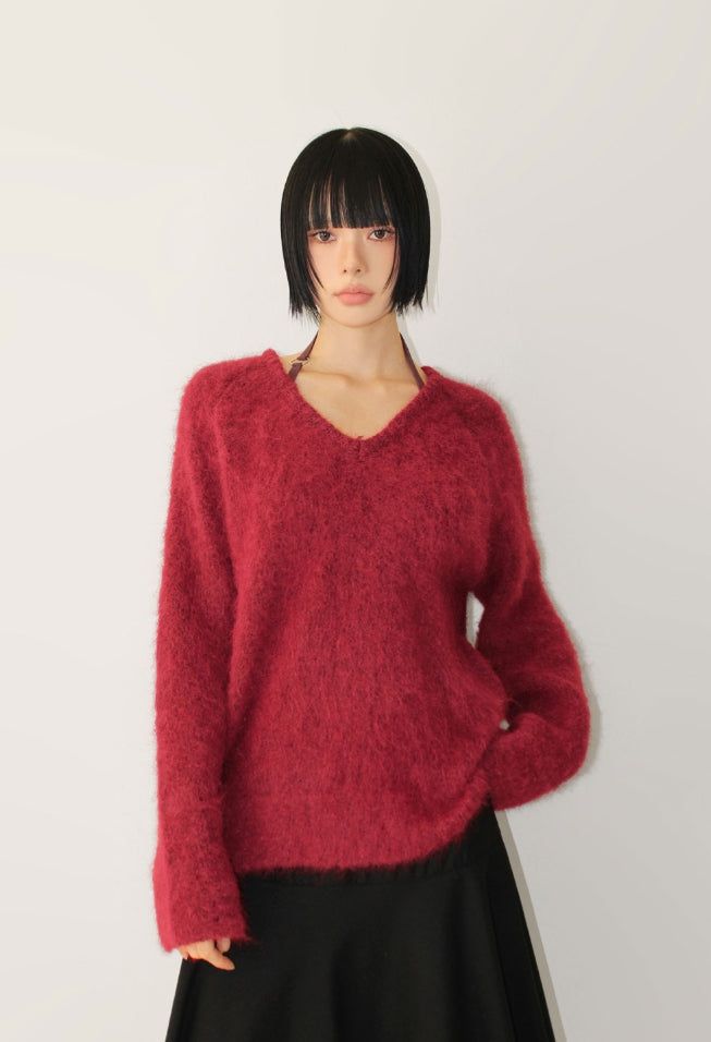 AAKE(アケ)の「(WOOL) BLUSH V-NECK KNIT(Tops)」