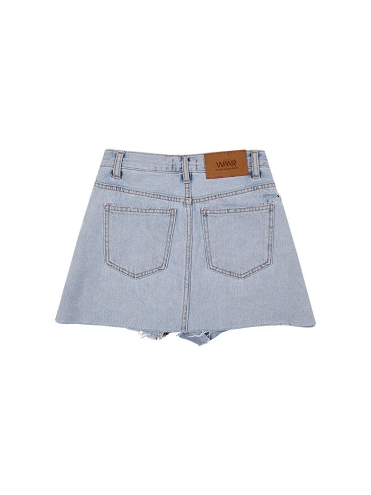 W65 DENIM SKIRT PANTS_LIGHT BLUE