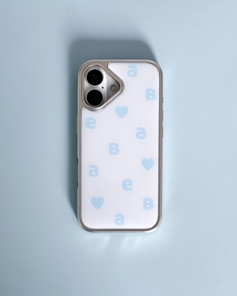 NEW LOGO White Blue Silver Epoxy Case