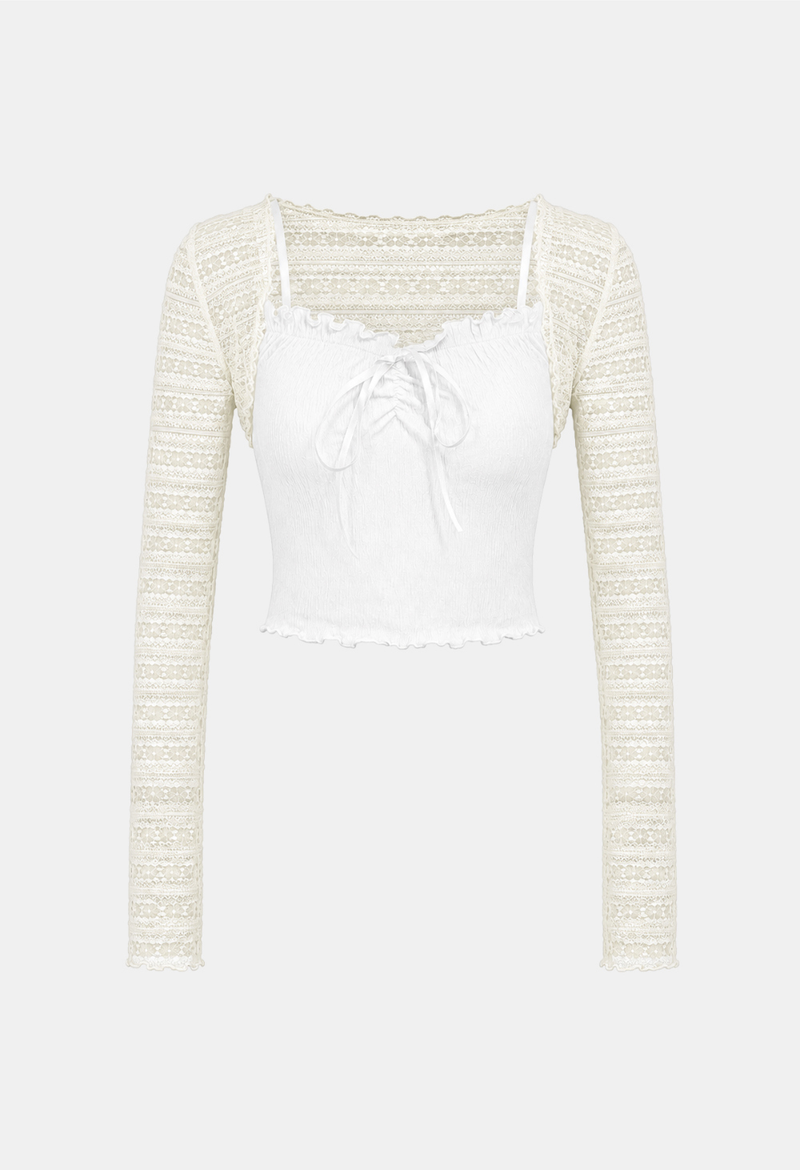 Arielle Lace Ribbon Top Set