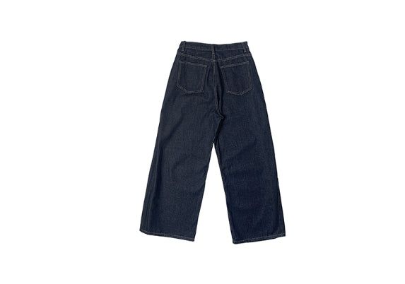 Cosn Side-Pintuck Raw Denim Wide Pants