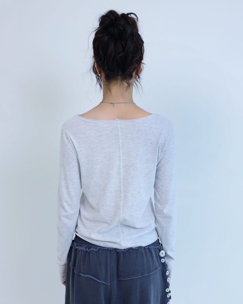 Stitched T-shirt - Oatmeal White