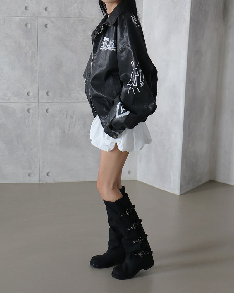 Warmer Buckle Long Boots