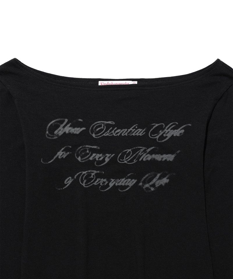 Sheer Wool Tencel LS Tee Black (KIB6MFT566A)