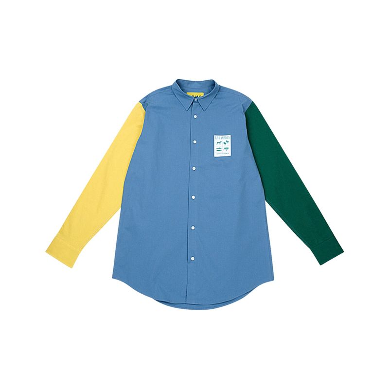 C.O.M.E（シーオーエムイー）の「カラーブロックシャツ[[UNISEX] Colour-Block Shirt (Blue)（Tops）」
