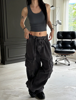 [BASIC ITEM] Rib crop sleeveless(9color)
