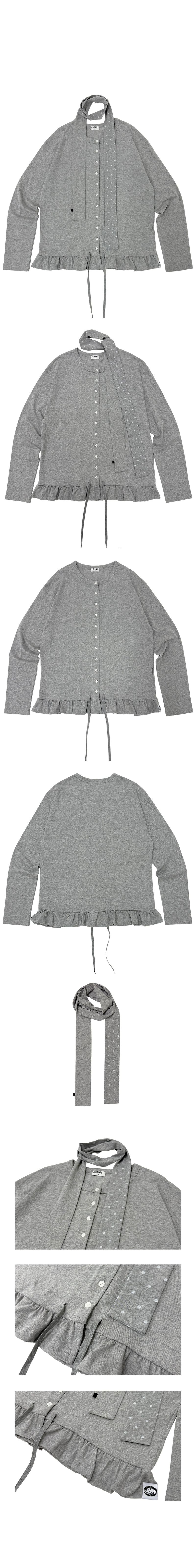 NATTY CARDIGAN IN GREY (SCARF SET)