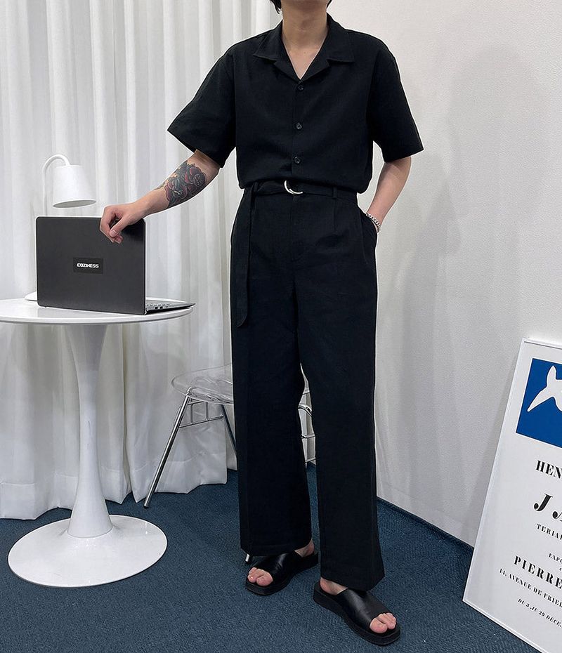 RO linen wide jumpsuit (3 colors)