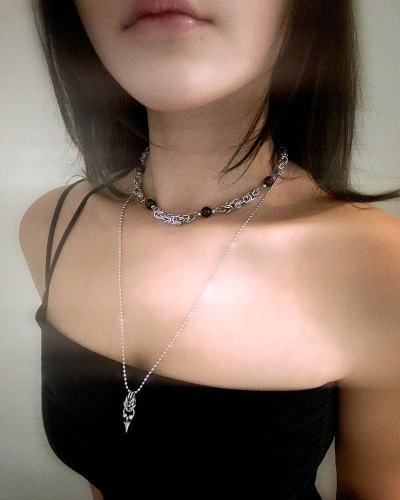  Spike Chainmail Necklace