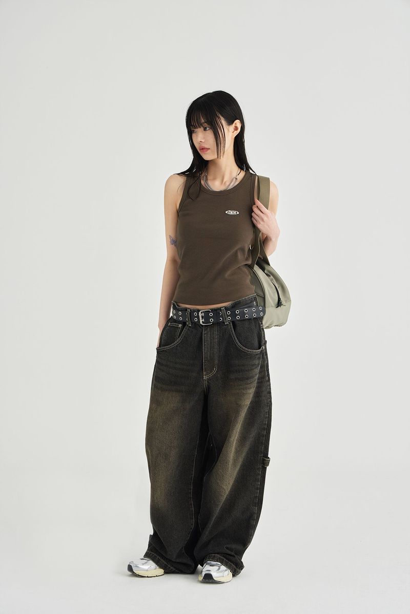 WASHED DENIM PANTS [BLACK]