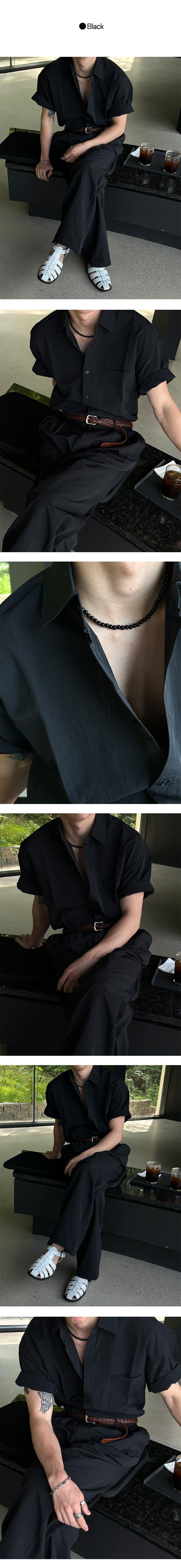 [SET UP Available] Nylon semi wide pants (4color)