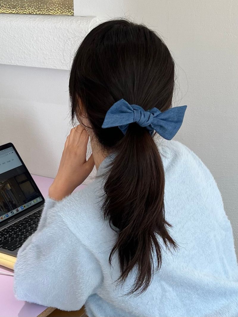 justformes2（ジャストフォーミー）の「Denim Ribbon Scrunchies (2 colors)（Hair Accessories）」
