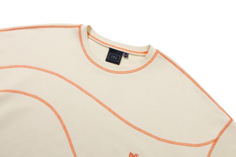 WAVE STITCH SWEAT SHIRT_OATMEAL