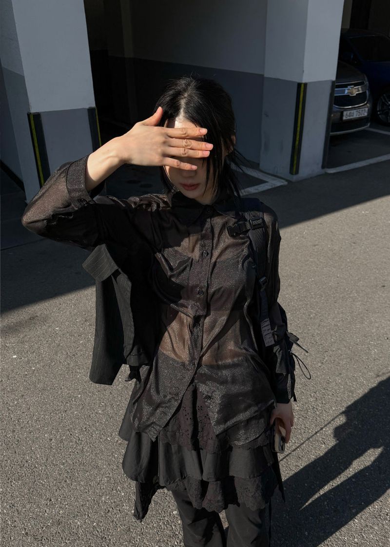 WOOHWA(ウファ)の「SEETHROUGH OVER SHIRT(Tops)」