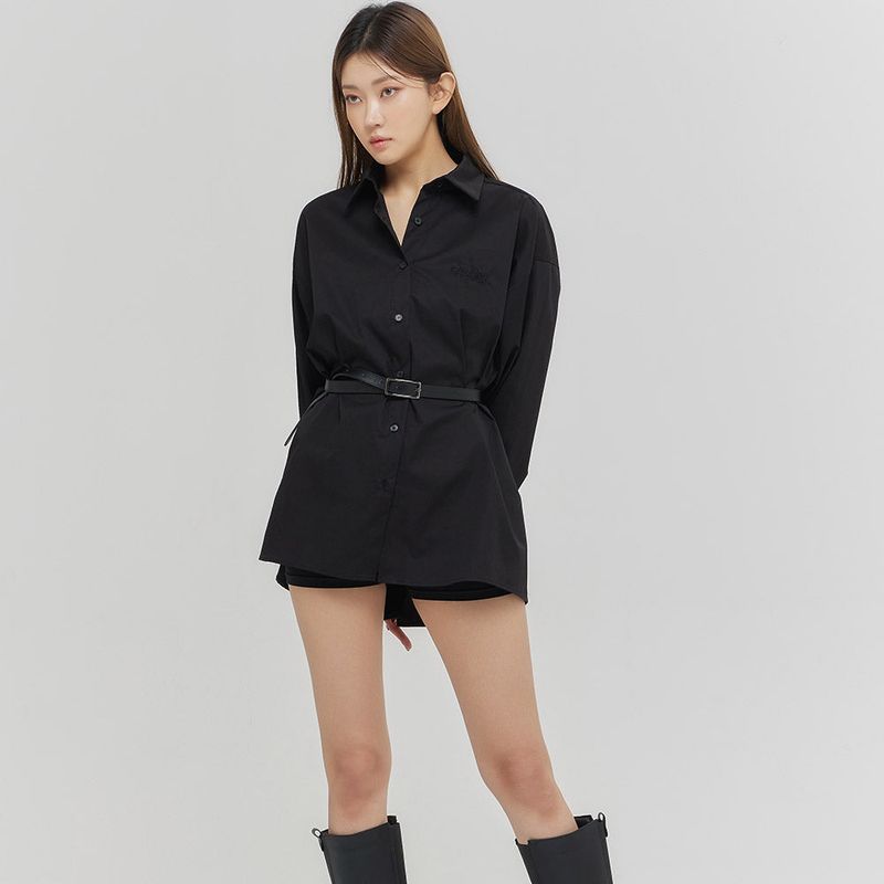 OVERSIZE BACK INCISION SHIRT BLACK