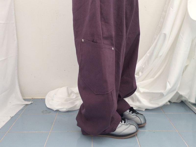 Semi-balloon pocket cotton pants
