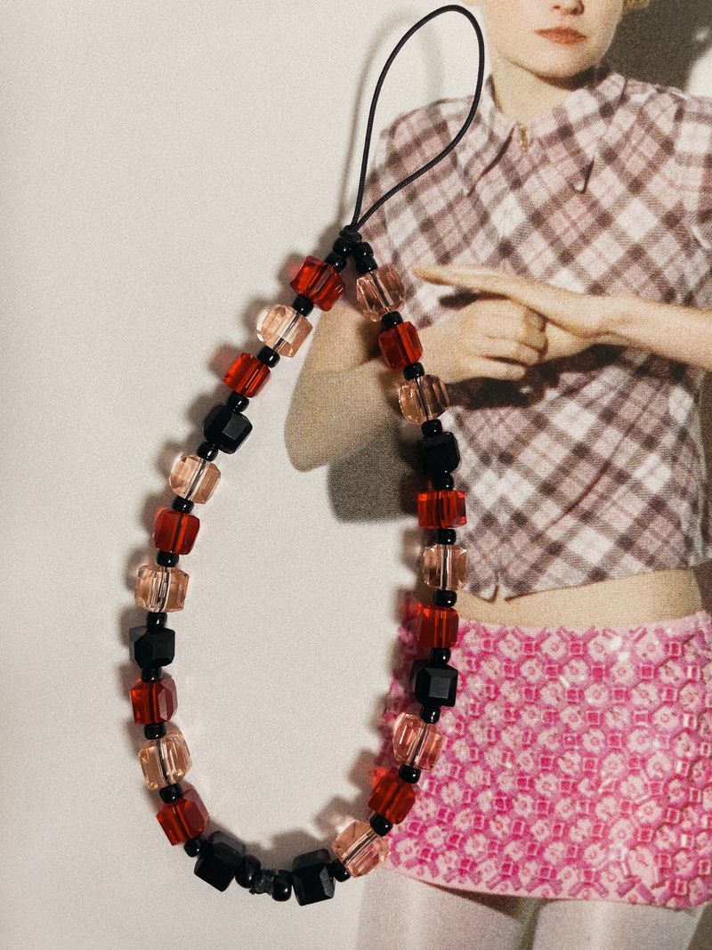 Black Cherry Crystal Phone Strap