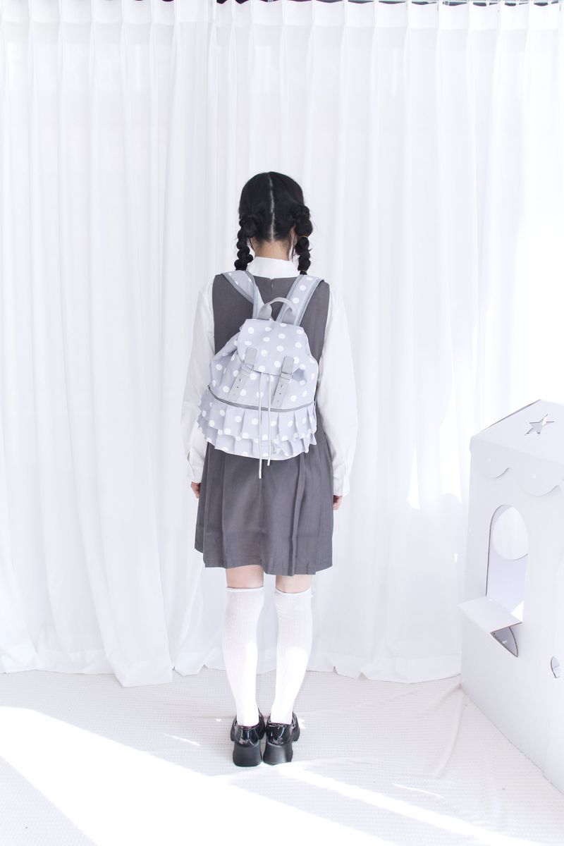 Dot Frill Backpack Kitchen Stripe Daily Bobusang Bag