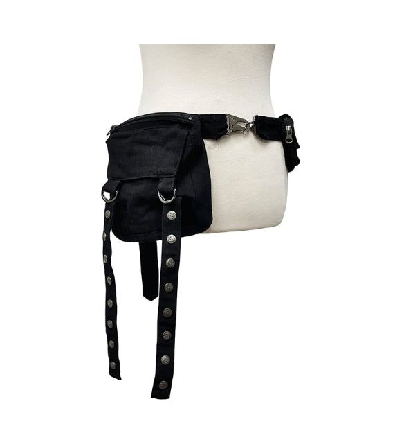 Button Strap Multi Pocket Belt Bag