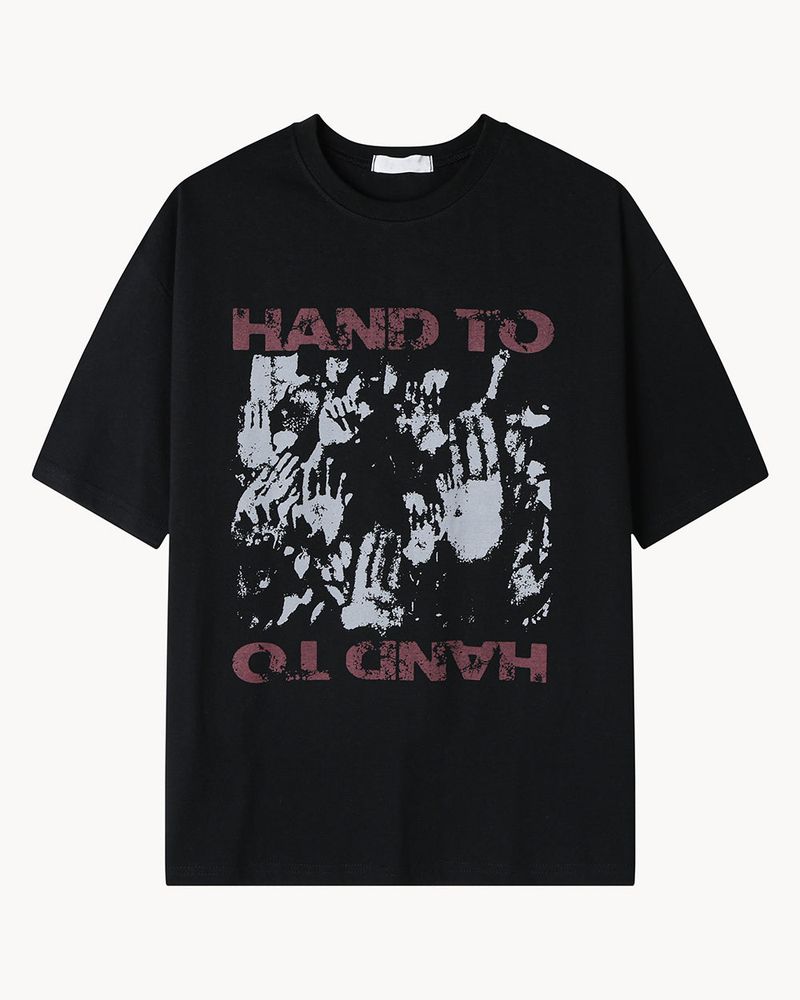 Touch Graphic Oversized Half T-Shirt