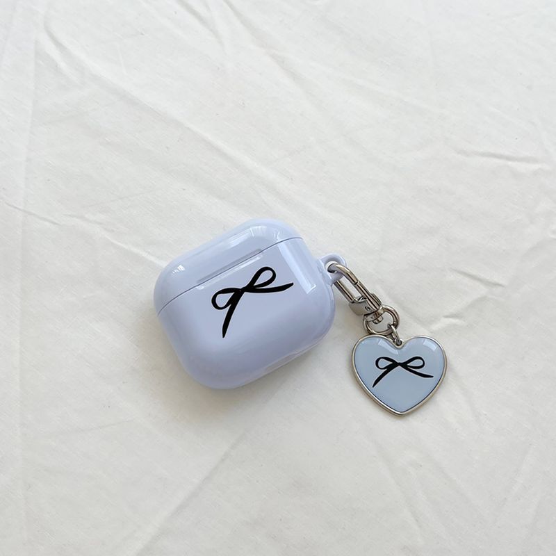 ribbon heart epoxy keyring(lavender blue)