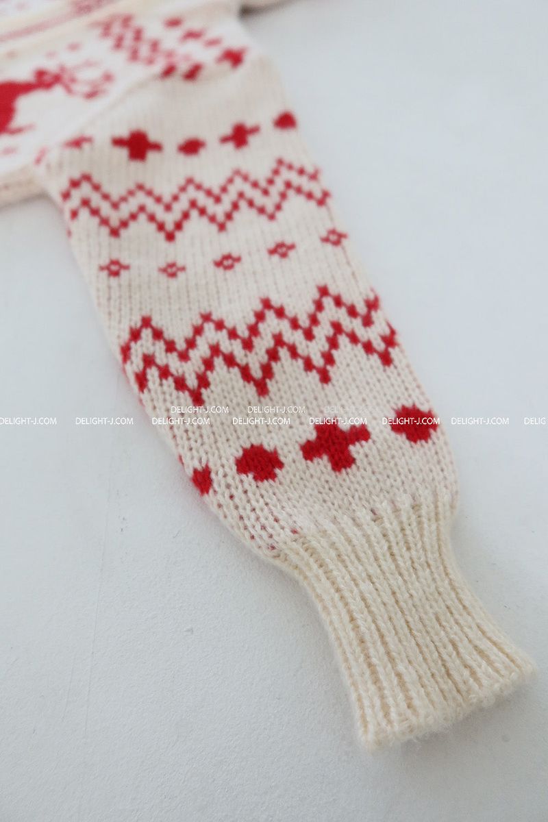 Rudolph nose-drawn snowflake knit zip-up jacket