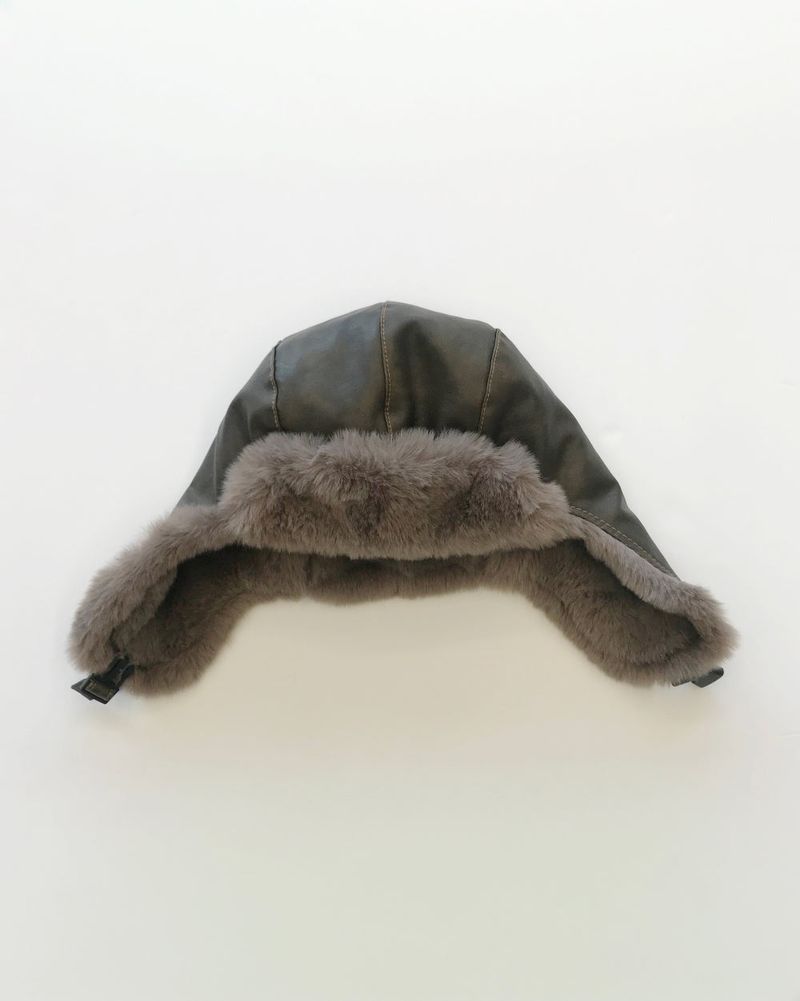 Kyoka Winter Leather Trooper Hat (3color)