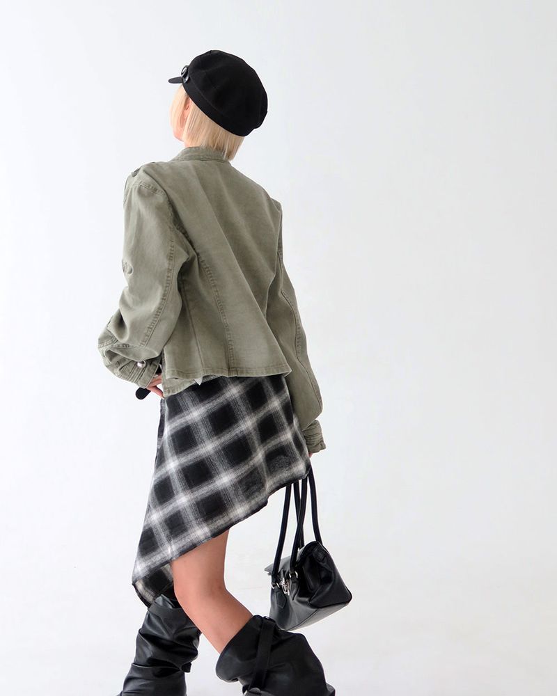Napoleon Button Shoulder Straps Slim Jacket