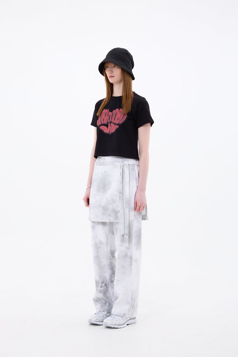 RAINDROP SKIRT PANTS / BLACK