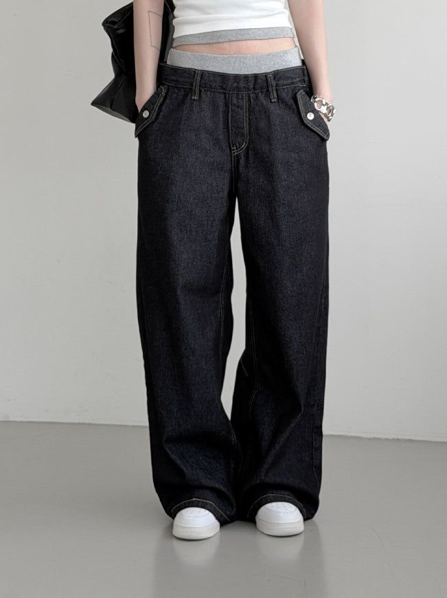 mnem（ムネム）の「Sagging Non-Faded Raw Denim Pants（Pants）」