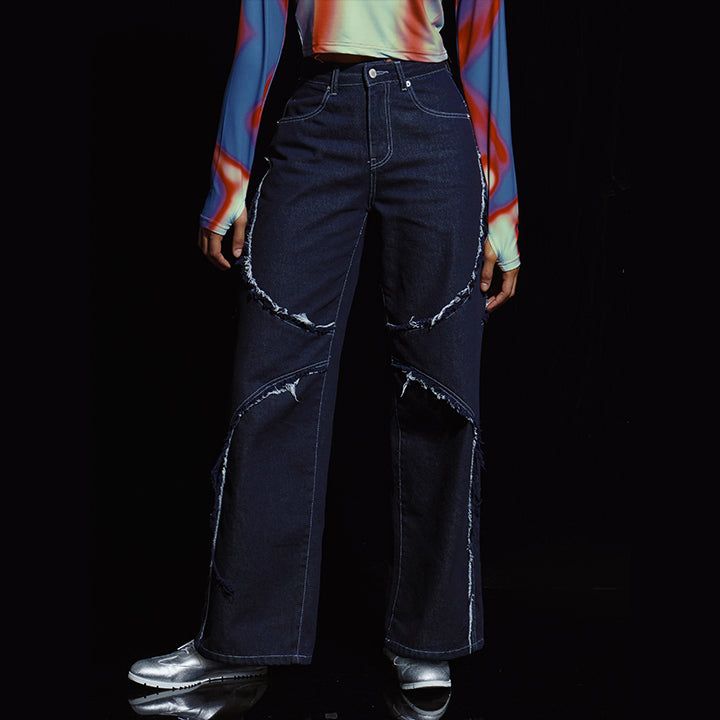 DILETTANTISME（ディレッタンティズム）の「CUTTING PANEL SEMI WIDE DENIM PANTS（Pants）」