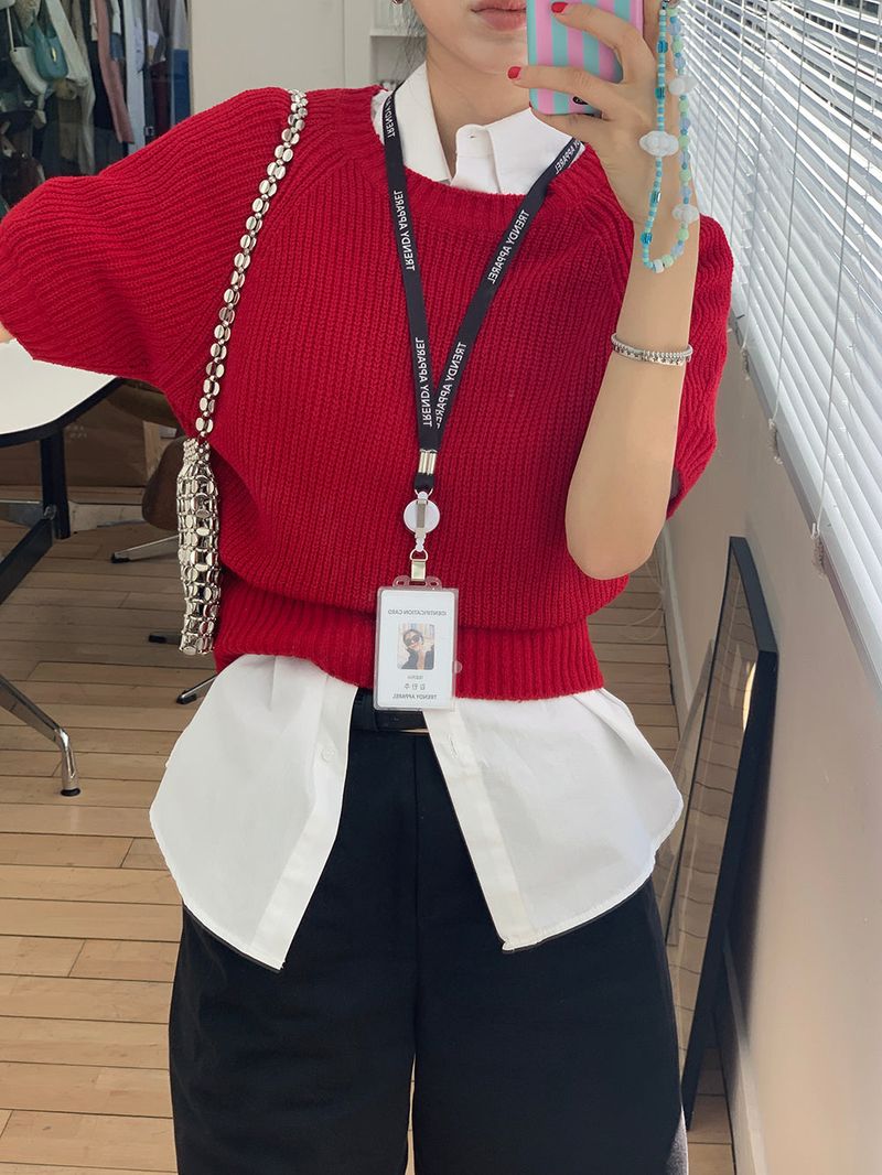 [MADE] Two-mer half knitwear