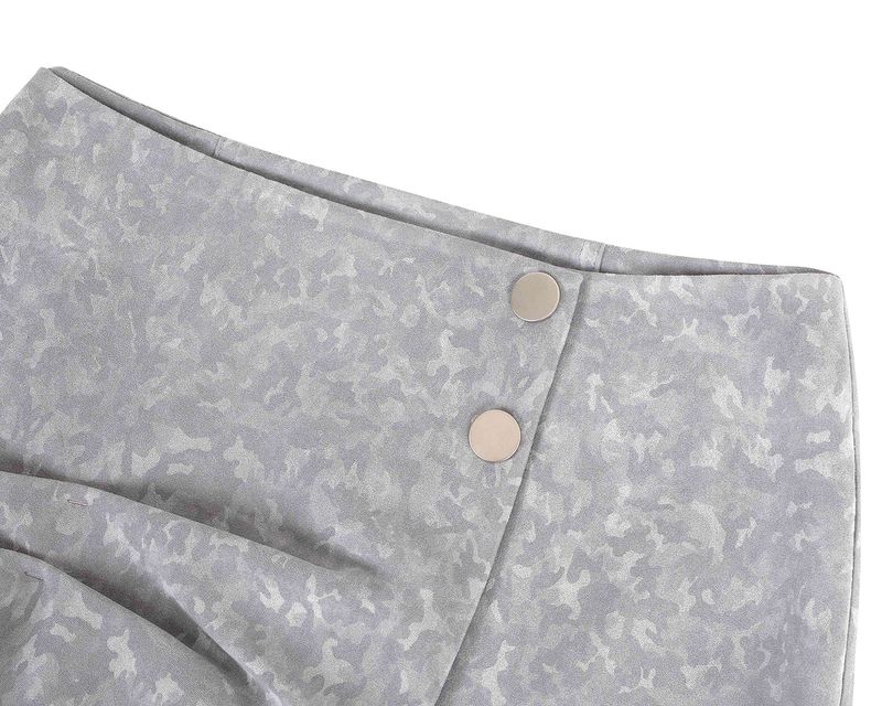 DOZI - Suede Mini Wrap Skirt _ Light Grey